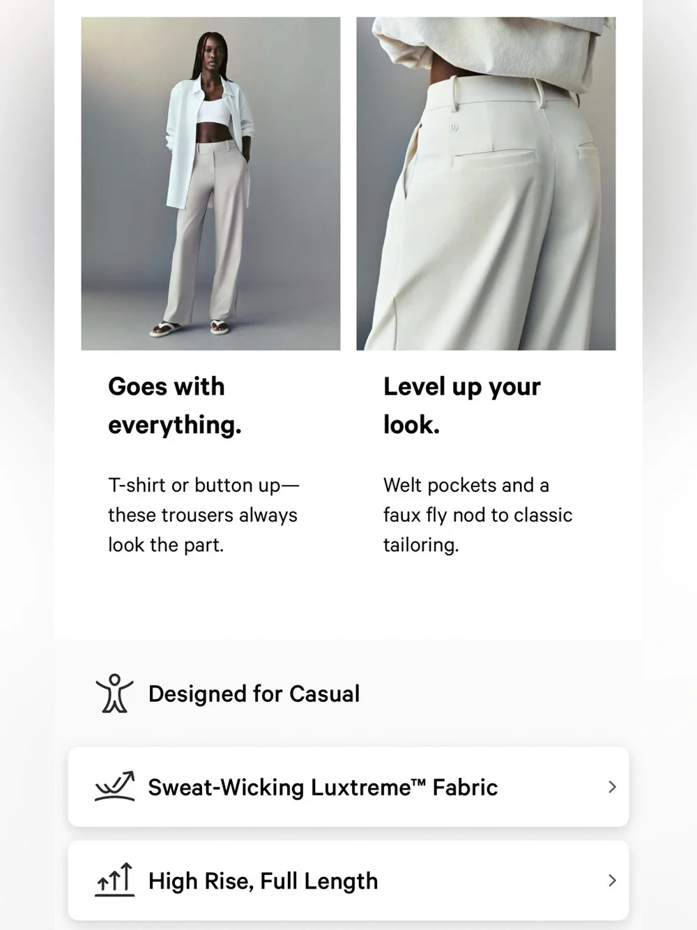 New Lululemon Daydrift High-Rise Trouser *Tall Nomad Size Small 30” Inseam NWT